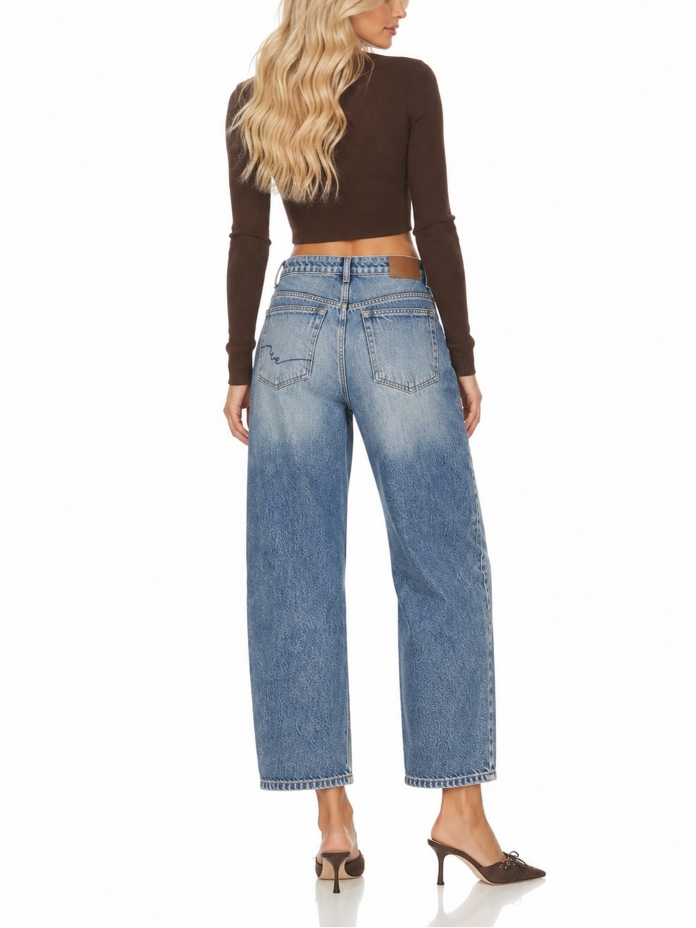 Free People WE THE FREE Deep Trance Dropped Boyfriend Distressed Jeans Size 28